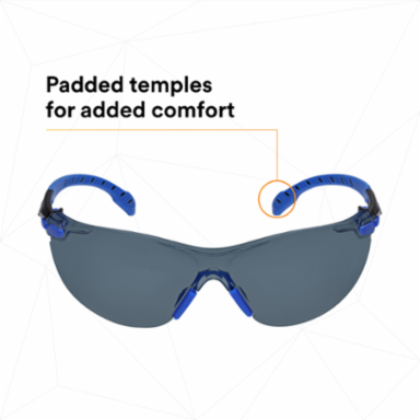 3M™ Solus™ 1000-Series Safety Glasses S1102SGAF, Black/Blue, Grey Scotchgard™ Anti-Fog Lens, 20 EA/Case