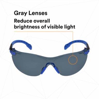 3M™ Solus™ 1000-Series Safety Glasses S1102SGAF, Black/Blue, Grey Scotchgard™ Anti-Fog Lens, 20 EA/Case