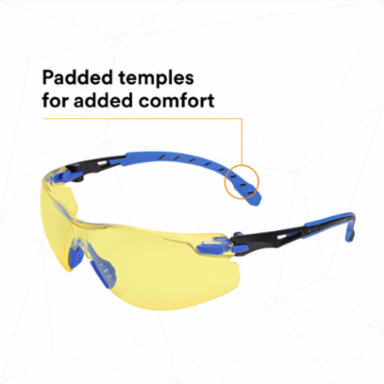 3M™ Solus™ 1000-Series Glasses S1103SGAF, Black/Blue, Amber Scotchgard™ Anti-Fog Lens, 20 EA/Case