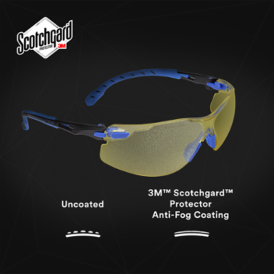 3M™ Solus™ 1000-Series Glasses S1103SGAF, Black/Blue, Amber Scotchgard™ Anti-Fog Lens, 20 EA/Case