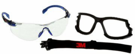 3M Solus 1000-Series Safety Glasses S1107SGAF-KT, Kit, Foam, Strap, Blue/Black, Indoor/Outdoor Grey Scotchgard Anti-Fog Lens, 20 EA/Case