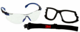 3M Solus 1000-Series Safety Glasses S1107SGAF-KT, Kit, Foam, Strap, Blue/Black, Indoor/Outdoor Grey Scotchgard Anti-Fog Lens, 20 EA/Case