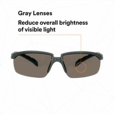3M™ Solus™ 2000 Series, S2002SGAF-BGR, Gray/Blue-Green Temples, Scotchgard™ Anti-Fog Coating, Gray AF-AS lens, 20ea/cs