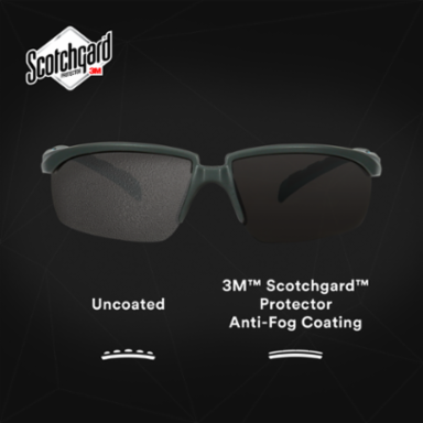 3M™ Solus™ 2000 Series, S2002SGAF-BGR, Gray/Blue-Green Temples, Scotchgard™ Anti-Fog Coating, Gray AF-AS lens, 20ea/cs