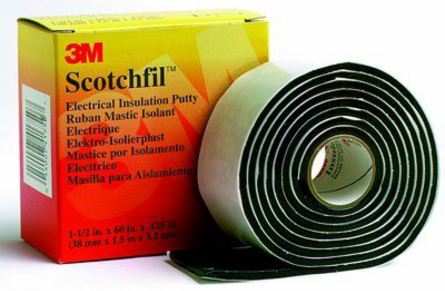 Electrical Insulation Putty, 1-1/2 Inch x 60 Inch, 125 Mil Thickness, Black