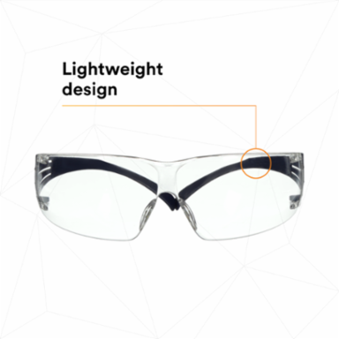3M™ SecureFit™ 200 Series SF201SGAF-BLU, Blue Temples, Clear Scotchgard™ Anti-Fog Lens, 20 ea/Case