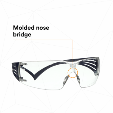 3M™ SecureFit™ 200 Series SF201SGAF-BLU, Blue Temples, Clear Scotchgard™ Anti-Fog Lens, 20 ea/Case