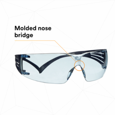 3M™ SecureFit™ Protective Eyewear 200 Series SF204SGAF-BLU, Blue Temples, Blue Scotchgard™ Anti-Fog Lens, 20 ea/Case