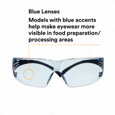 3M™ SecureFit™ Protective Eyewear 200 Series SF204SGAF-BLU, Blue Temples, Blue Scotchgard™ Anti-Fog Lens, 20 ea/Case