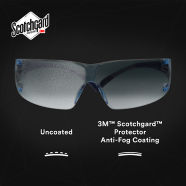 3M™ SecureFit™ Protective Eyewear 200 Series SF204SGAF-BLU, Blue Temples, Blue Scotchgard™ Anti-Fog Lens, 20 ea/Case