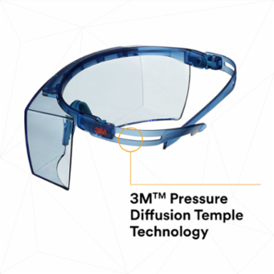 3M™ SecureFit™ 3700 Series, SF3704SGAF-BLU, Blue Temples, Scotchgard™ Anti-Fog Coating, Light Blue OTG AF-AS lens 10 ea/Case
