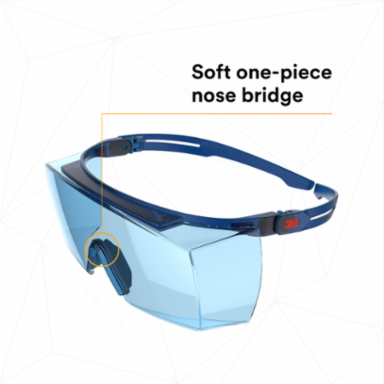 3M™ SecureFit™ 3700 Series, SF3704SGAF-BLU, Blue Temples, Scotchgard™ Anti-Fog Coating, Light Blue OTG AF-AS lens 10 ea/Case