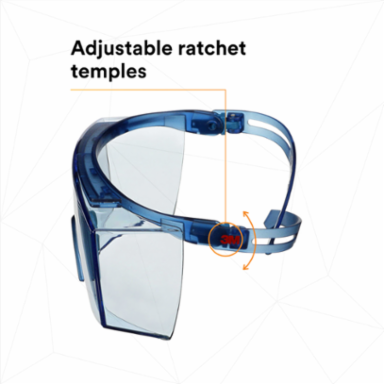 3M™ SecureFit™ 3700 Series, SF3704SGAF-BLU, Blue Temples, Scotchgard™ Anti-Fog Coating, Light Blue OTG AF-AS lens 10 ea/Case
