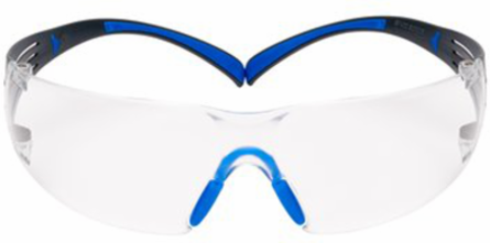 SecureFit Safety Glasses, Unisex, Blue/Gray, Scotchgard Anti-fog Lens, ANSI Z87.1