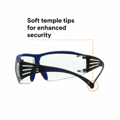 3M™ SecureFit™ 400 Series Safety Glasses SF401XSGAF-BLU, Blue/Gray, Clear Scotchgard™ Anti-Fog/Anti-Scratch Lens, 20 ea/Case