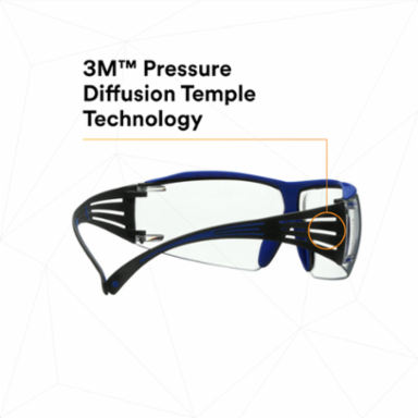 3M™ SecureFit™ 400 Series Safety Glasses SF401XSGAF-BLU, Blue/Gray, Clear Scotchgard™ Anti-Fog/Anti-Scratch Lens, 20 ea/Case