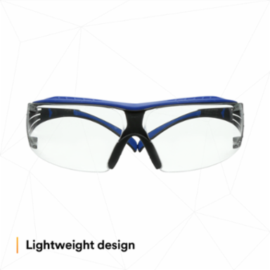 3M™ SecureFit™ 400 Series Safety Glasses SF401XSGAF-BLU, Blue/Gray, Clear Scotchgard™ Anti-Fog/Anti-Scratch Lens, 20 ea/Case