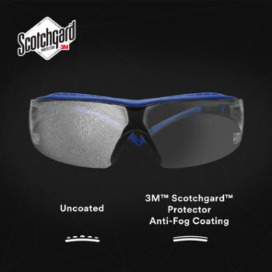 3M™ SecureFit™ 400 Series Safety Glasses SF401XSGAF-BLU, Blue/Gray, Clear Scotchgard™ Anti-Fog/Anti-Scratch Lens, 20 ea/Case