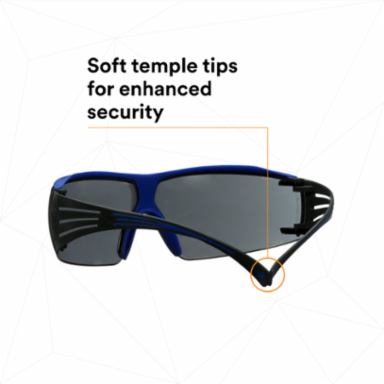 3M™ SecureFit™ 400 Series Safety Glasses SF402XSGAF-BLU, Blue/Gray, Gray Scotchgard™ Anti-Fog/Anti-Scratch Lens, 20 ea/Case