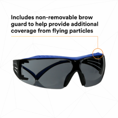 3M™ SecureFit™ 400 Series Safety Glasses SF402XSGAF-BLU, Blue/Gray, Gray Scotchgard™ Anti-Fog/Anti-Scratch Lens, 20 ea/Case