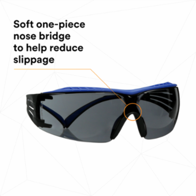 3M™ SecureFit™ 400 Series Safety Glasses SF402XSGAF-BLU, Blue/Gray, Gray Scotchgard™ Anti-Fog/Anti-Scratch Lens, 20 ea/Case
