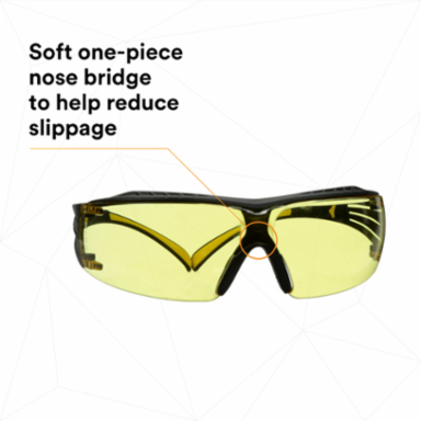 3M™ SecureFit™ 400 Series Safety Glasses SF403XSGAF-YEL, Yellow/Black, Amber Scotchgard™ Anti-Fog/Anti-Scratch Lens, 20 EA/Case