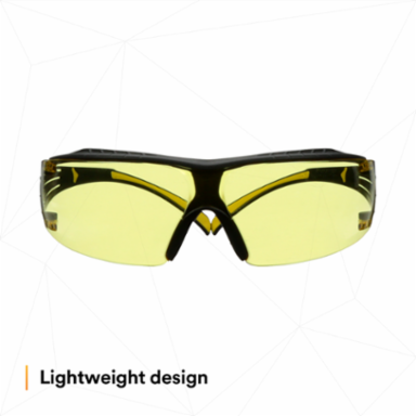 3M™ SecureFit™ 400 Series Safety Glasses SF403XSGAF-YEL, Yellow/Black, Amber Scotchgard™ Anti-Fog/Anti-Scratch Lens, 20 EA/Case