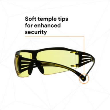3M™ SecureFit™ 400 Series Safety Glasses SF403XSGAF-YEL, Yellow/Black, Amber Scotchgard™ Anti-Fog/Anti-Scratch Lens, 20 EA/Case