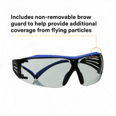 3M™ SecureFit™ 400 Series Safety Glasses SF407XSGAF-BLU, BLU/GRY, I/O GRY Scotchgard™ Anti-Fog/Anti-Scratch Lens, 20 ea/Case