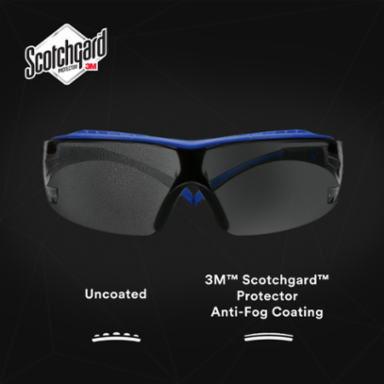 3M™ SecureFit™ 400 Series Safety Glasses SF407XSGAF-BLU, BLU/GRY, I/O GRY Scotchgard™ Anti-Fog/Anti-Scratch Lens, 20 ea/Case