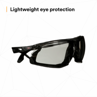3M™ SecureFit™ 500 Series SF507SGAF-BLK-FM, Black, Scotchgard™ Anti-Fog Coating, IO Gray AF-AS Lns, Fm Gskt, 20 ea/Case
