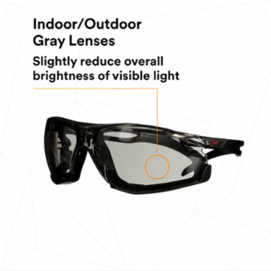 3M™ SecureFit™ 500 Series SF507SGAF-BLK-FM, Black, Scotchgard™ Anti-Fog Coating, IO Gray AF-AS Lns, Fm Gskt, 20 ea/Case