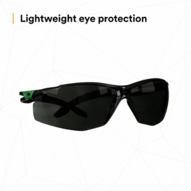 3M™ SecureFit™ 500 Series SF550AF-GRN, Black/Green, IR 5.0 Gray AF-AS Lens, 20 ea/Case
