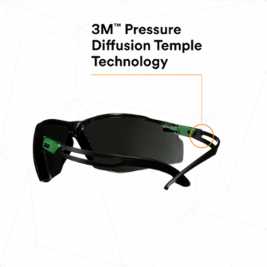3M™ SecureFit™ 500 Series SF550AF-GRN, Black/Green, IR 5.0 Gray AF-AS Lens, 20 ea/Case