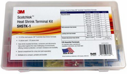 Scotchlok Heat Shrink Terminal Kit, 120 Pieces, Clear, Durable Moisture Protection