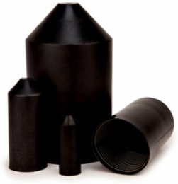 Heat Shrink Heavy-Duty End Cap, Black, 0.31-0.43 Inch Cable Diameter, 0.79 Inch Expanded Diameter, 50 Per Case