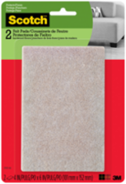 Scotch™ Easy Cut Felt Pads, SP810-NA, 4 in x 6 in, Beige, 2/pk