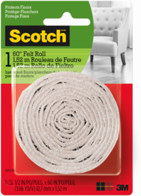 Scotch™ Easy Cut Felt Roll, SP811-NA, 1/2 in x 60 in, Beige, 1pk