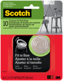 Scotch™ Custom Fit Felt Pads SP881-NA, 1.5 in Beige, 10 ct