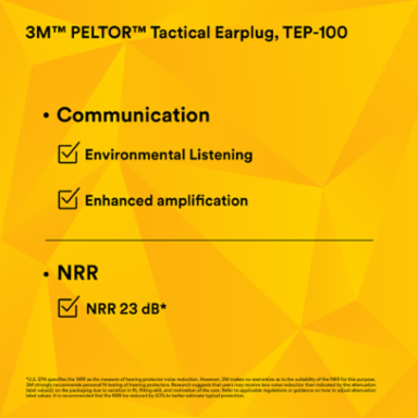 3M™ PELTOR™ Tactical Earplug TEP-100, 1 Kit EA/Case