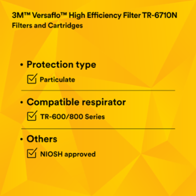 3M™ Versaflo™ High Efficiency Filter TR-6710N-5 / 37357(AAD), for TR-600 PAPR, 5 EA/Case
