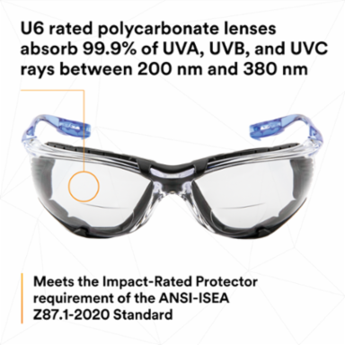 3M™ Virtua™ CCS Protective Eyewear with Foam Gasket, VC220AF Clear +2.0D Anti-Fog Lens, 20 ea/Case