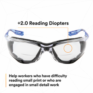 3M™ Virtua™ CCS Protective Eyewear with Foam Gasket, VC220AF Clear +2.0D Anti-Fog Lens, 20 ea/Case