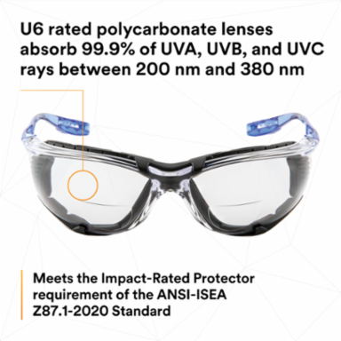 3M™ Virtua™ CCS Protective Eyewear with Foam Gasket, VC225AF Clear +2.5D Anti-Fog Lens, 20 ea/Case