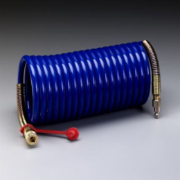 3M Supplied Air Hose W-2929-50, 50 ft, 3/8 in ID, Industrial Interchange Fittings, High Pressure, Coiled, 1 EA/Case