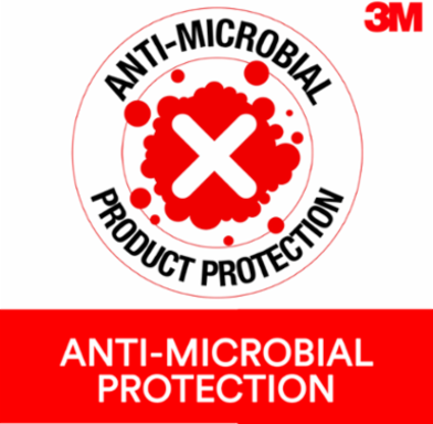 3M™ Gel Wrist Rest WR309LE, with Antimicrobial Product Protect, 25% Recycled Content, Leatherette, Blk 2.75 in x 18.0 in x 0.75 in