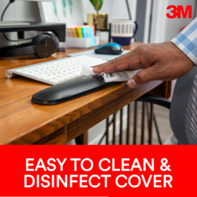 3M™ Gel Wrist Rest for Keyboard with Leatherette Cover and Antimicrobial Product Protection, WR310LE