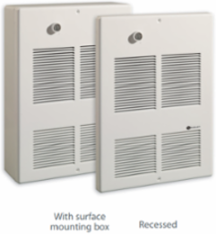 COMMERCIAL WALL FAN HEATER 4000W 480V 1PH ALMOND, STAT 1P