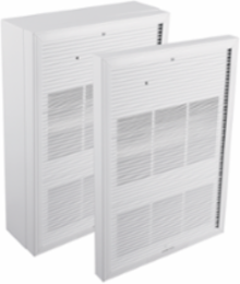 ARCHITECTURAL ALUMINUM WALL FAN HEATER 4000W 347V 1PH WHITE, TAMPERPROOF STAT 1P