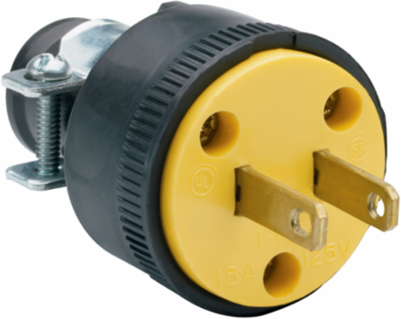 2-Wire Vinyl Plug, 2.69 Inch Length, 1.56 Inch Width, Black